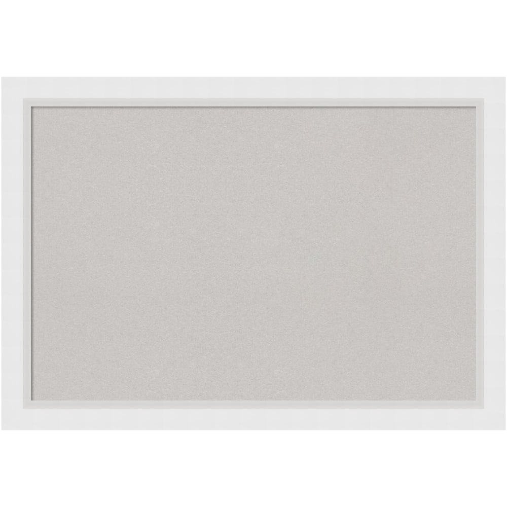 Amanti Art Cork Bulletin Board, 40in x 28in, Gray, Blanco White Wood Frame