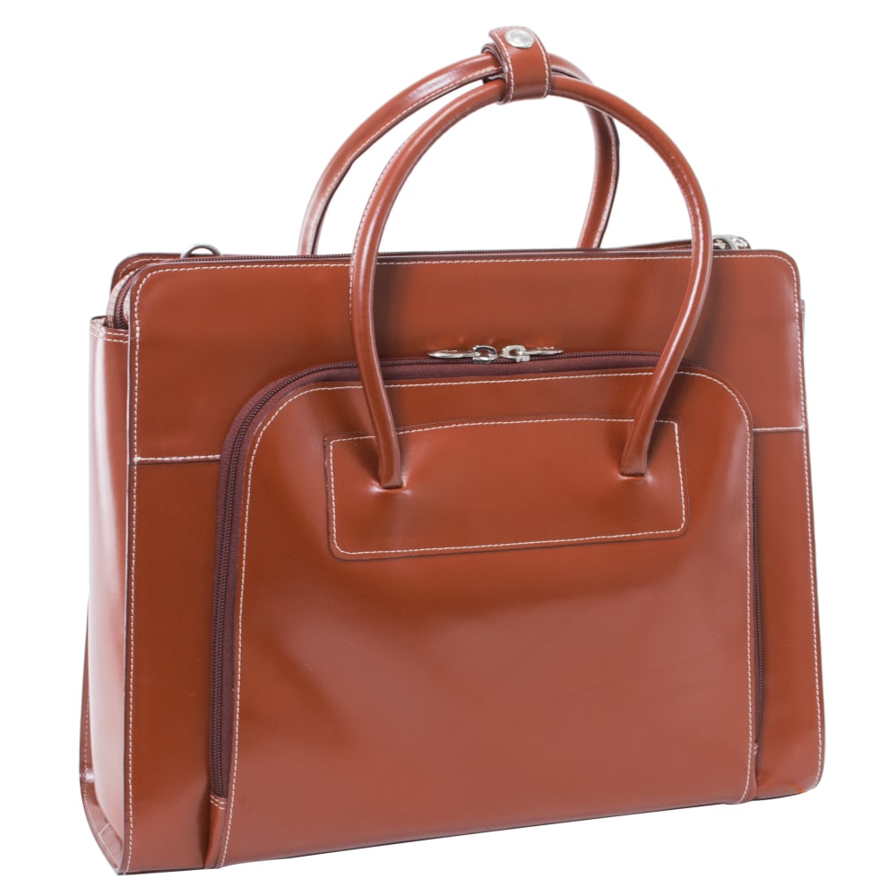 McKlein W-Series Lake Forest Briefcase With 15in Laptop Pocket, Brown