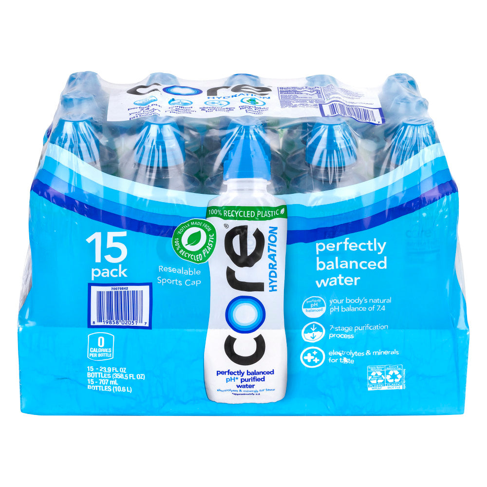 Core Hydration Perfectly Balanced pH Purified Water, 30.4 Oz, Pack Of 15 Bottles