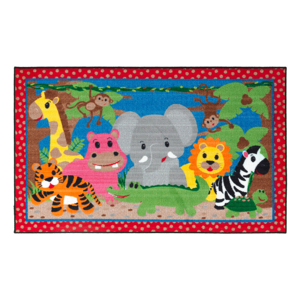 Flagship Carpets Cutie Jungle Rug, Rectangle, 5ft x 8ft, Multicolor
