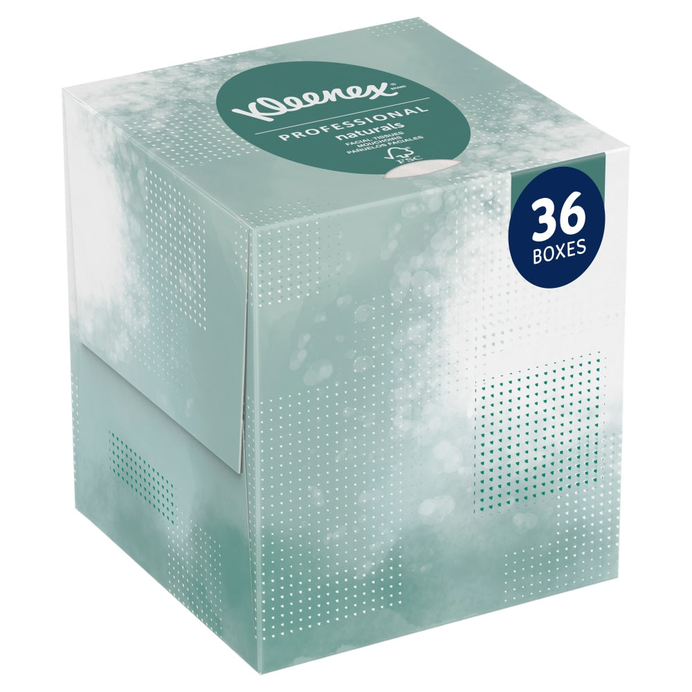 Kleenex Professional Naturals Boutique Facial Tissue Cube, 90 Sheets Per Box, Case of 36 Boxes