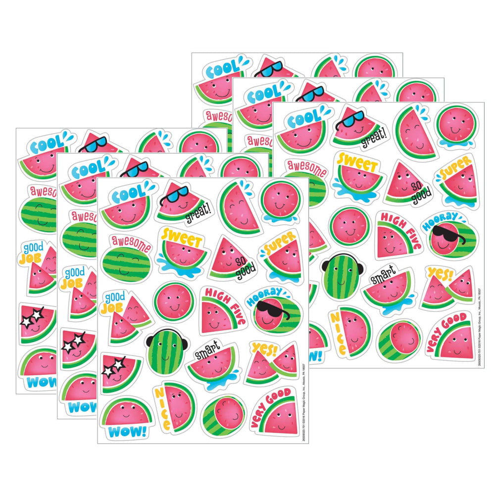 Eureka Scented Stickers, Watermelon, 80 Stickers Per Pack, Set Of 6 Packs