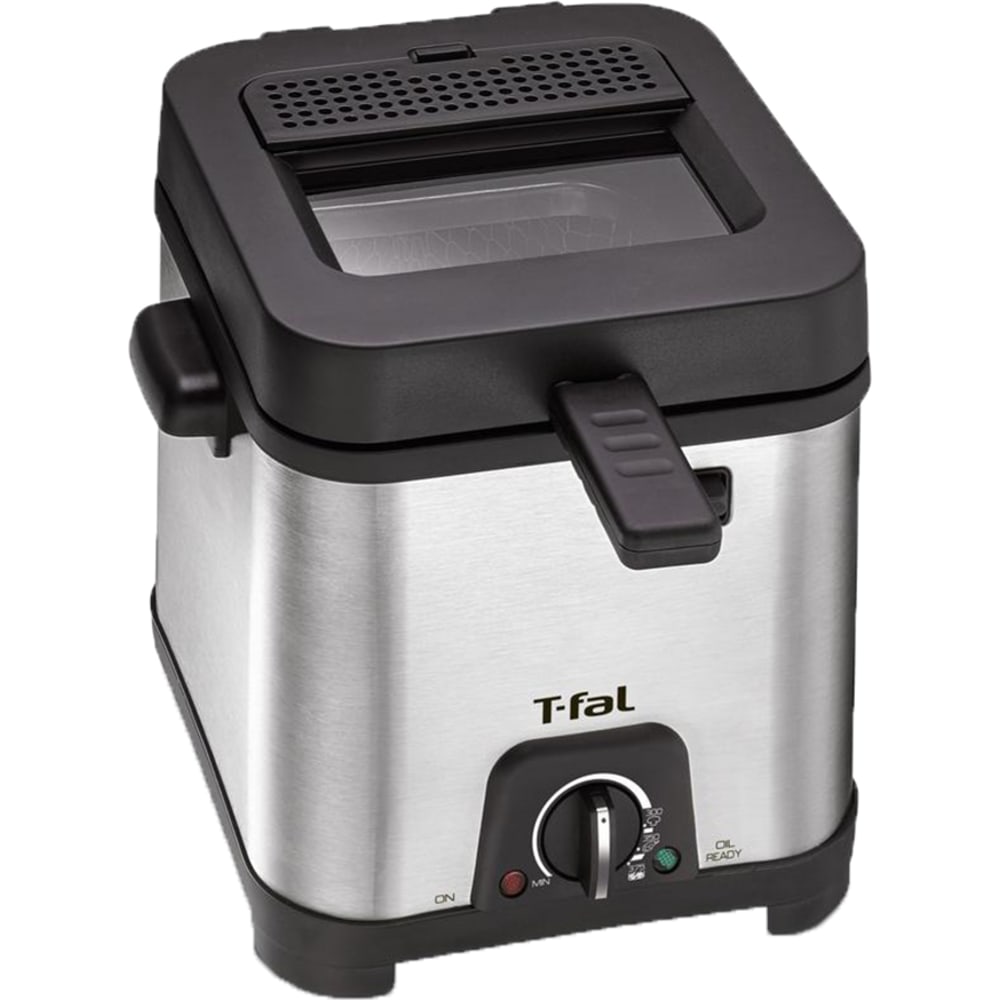 T-Fal Compact Deep Fryer, 10-7/16inH x 10-7/16inW x 10-7/16inH, Silver