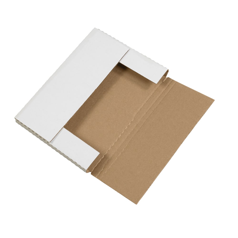 Partners Brand Multi-Depth Bookfold Mailers, 12 1/8in x 9 1/8in x 1in, White, Pack Of 50