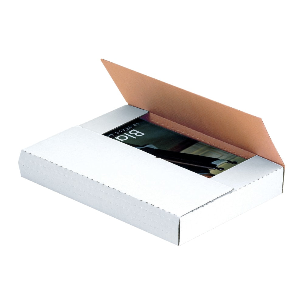 Partners Brand Multi-Depth Bookfold Mailers, 15in x 11 1/8in x 2in, White, Pack Of 50