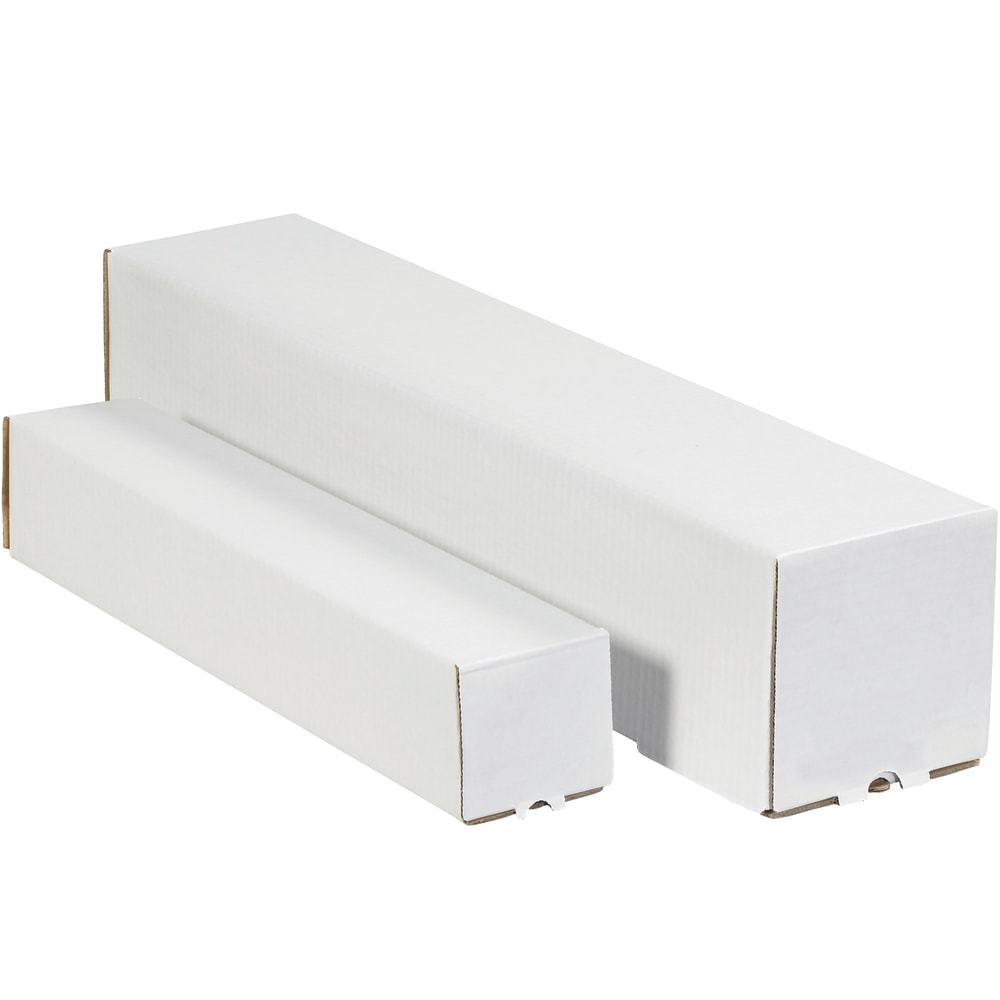 Partners Brand Square Mailing Tubes, 4inH x 4inW x 37inD, White, Pack Of 50
