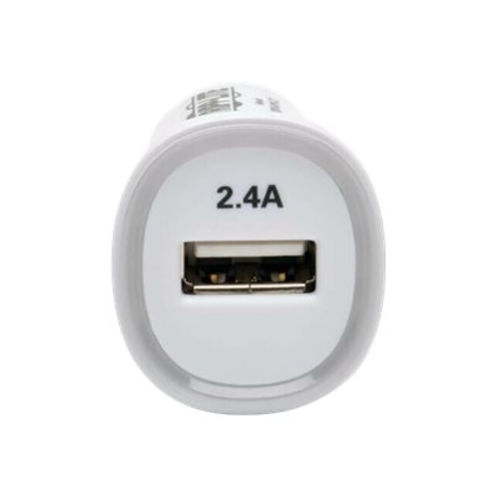 Tripp Lite USB Tablet Phone Car Charger High Power Adapter 5V / 2.4A 12W - Car power adapter - 2.4 A (USB) - white