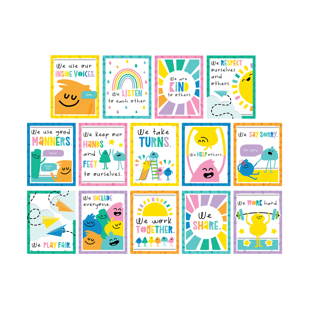 Carson Dellosa Education Mini Poster Set, Happy Class, Set Of 14 Posters