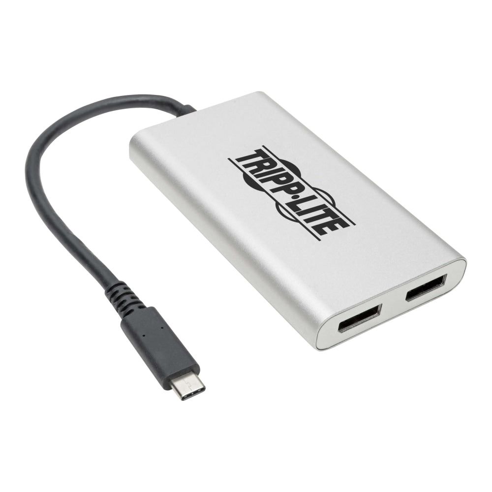 Tripp Lite Dual-Monitor Thunderbolt 3 to DisplayPort Adapter - 4K/5K @ 60 Hz, M/2xF, 4:4:4, Silver - External video adapter - Thunderbolt 3 - 2 x DisplayPort - silver
