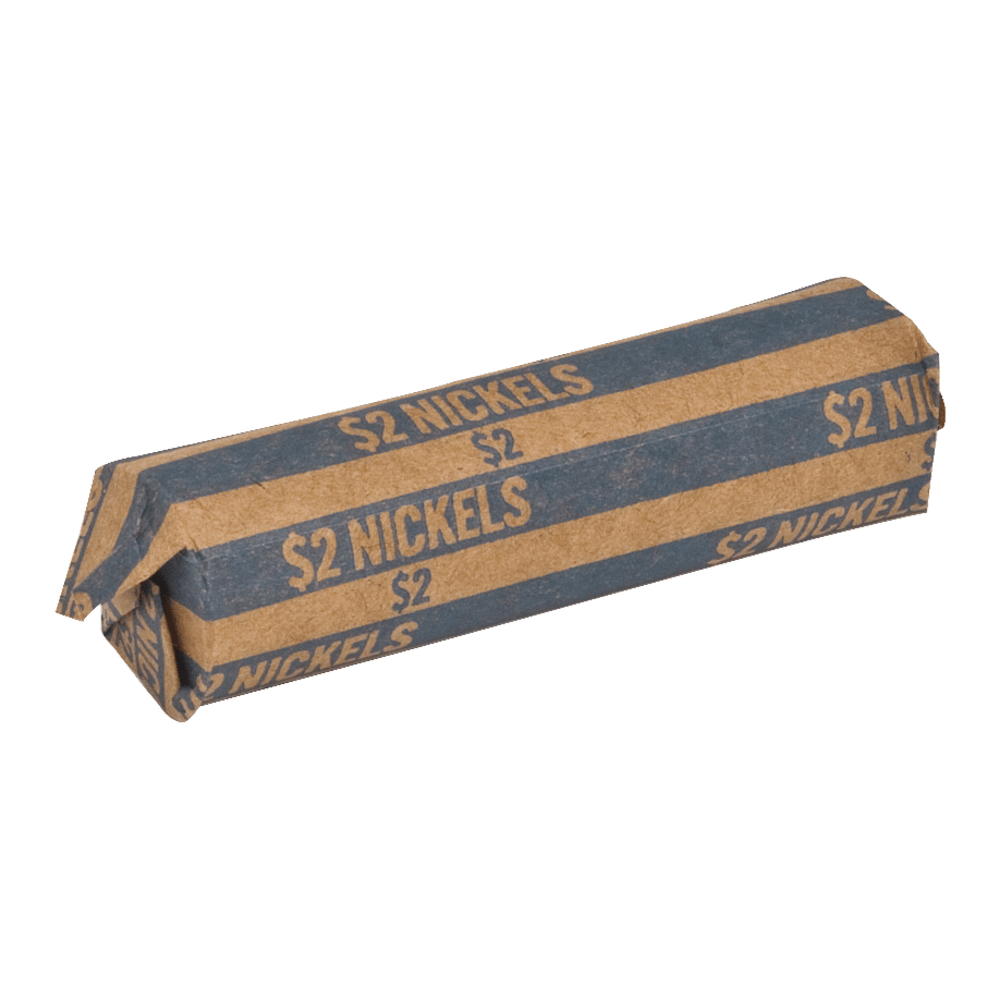 Sparco Flat Coin Wrappers - 1000 Wraps Total $2.00 in 40 Coins of 5cents Denomination - 60 lb Paper Weight - Kraft - Blue