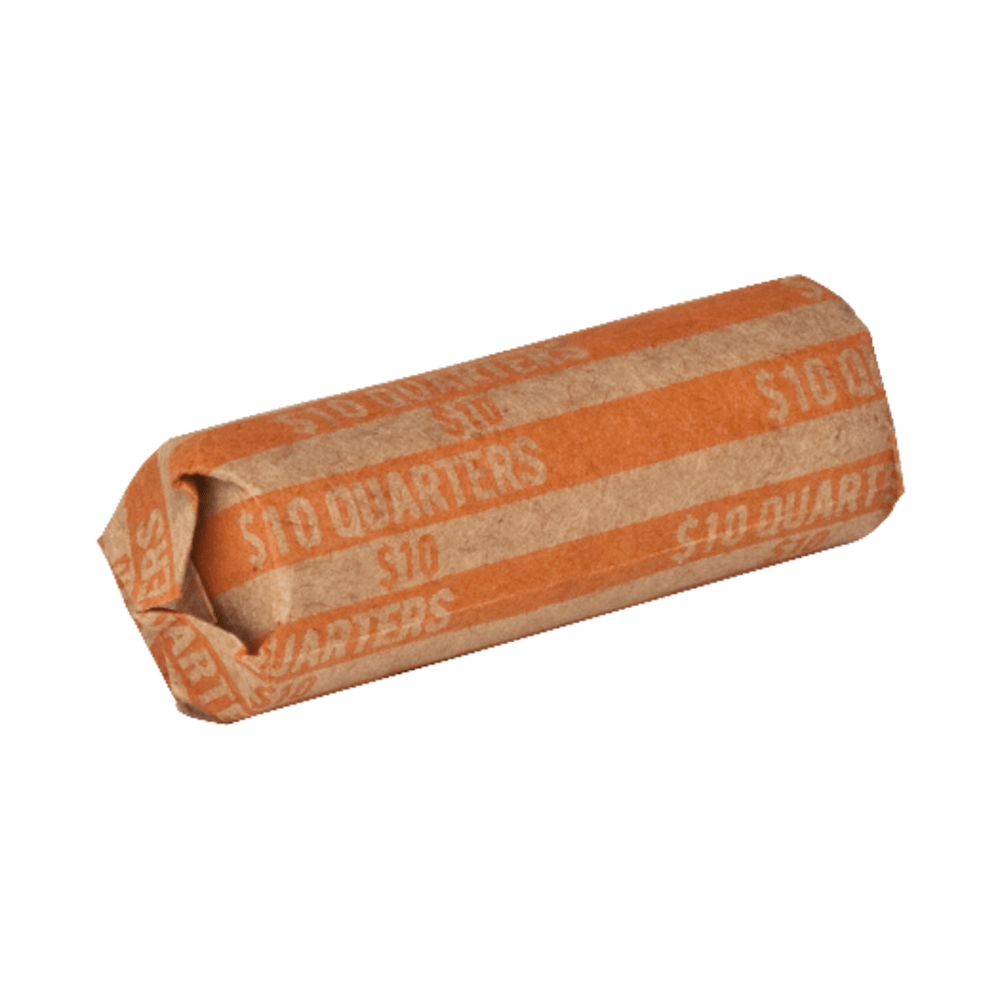Sparco Flat Coin Wrappers - 1000 Wraps Total $10 in 40 Coins of 25cents Denomination - 60 lb Paper Weight - Kraft - Orange