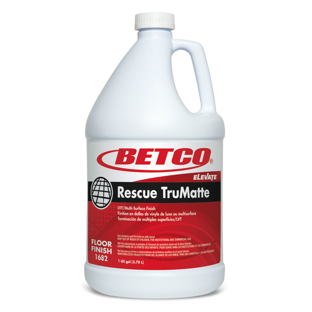 Betco Rescue Floor Finish, TruMatte, 128 Oz Bottle, Case Of 4