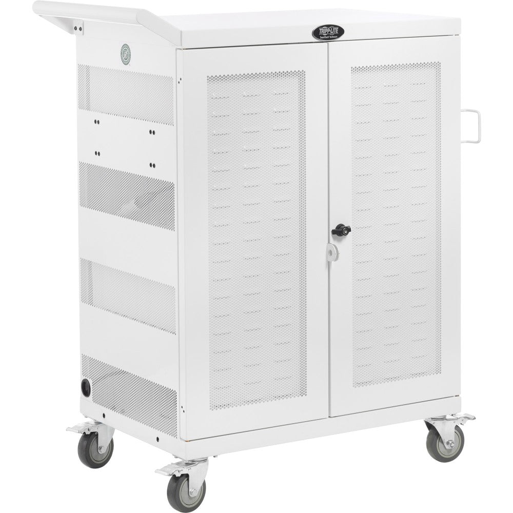 Tripp Lite Safe-IT UV Sanitizing Charging Cart 32-Port AC Antimicrobial for Chromebooks Laptops iPads - Cart charge and UV clean - for 32 notebooks - lockable - medical - steel - white