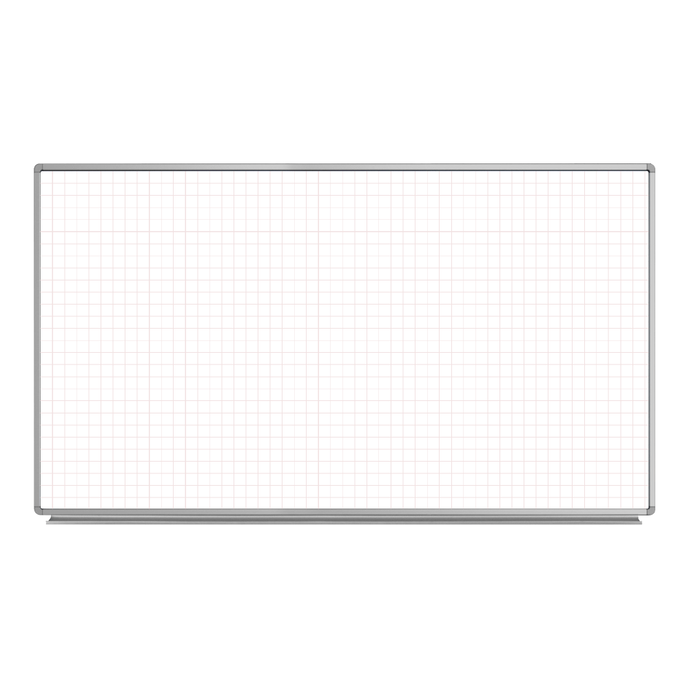 Luxor Ghost Grid Magnetic Dry-Erase Whiteboard, 40in x 72in, Aluminum Frame With Silver Finish