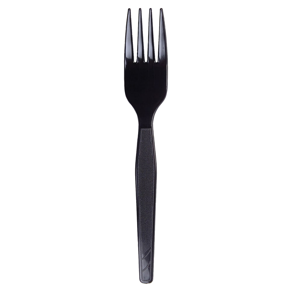 Dixie Medium-weight Disposable Forks Grab-N-Go by GP Pro - 100 / Box - 10/Carton - Fork - 1000 x Fork - Black
