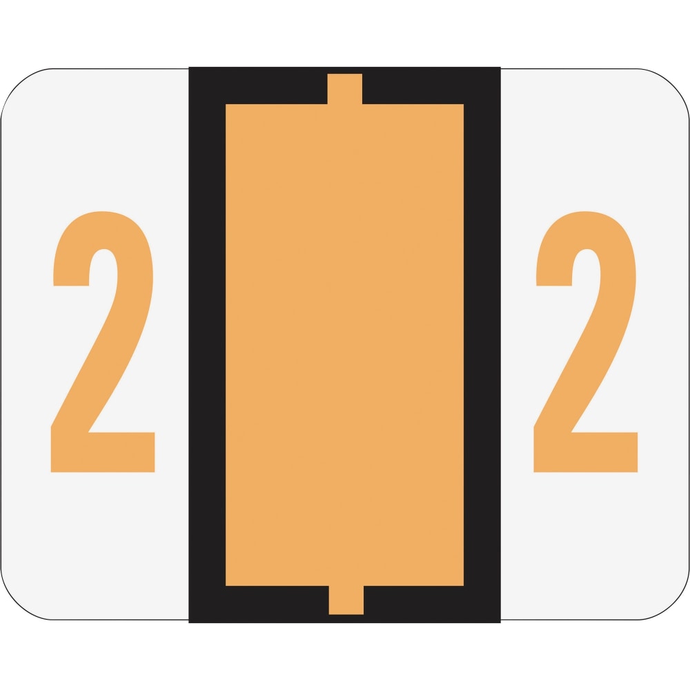 Smead BCCR And BCCRN Bar Style Permanent Color-Coding Label Roll, SMD67372, Light Orange, Roll Of 500