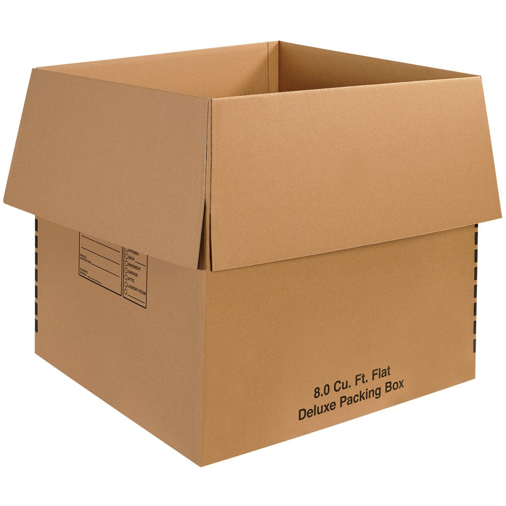 Partners Brand Deluxe Packing Boxes, 24inH x 24inW x 24inD, Kraft, Pack Of 10