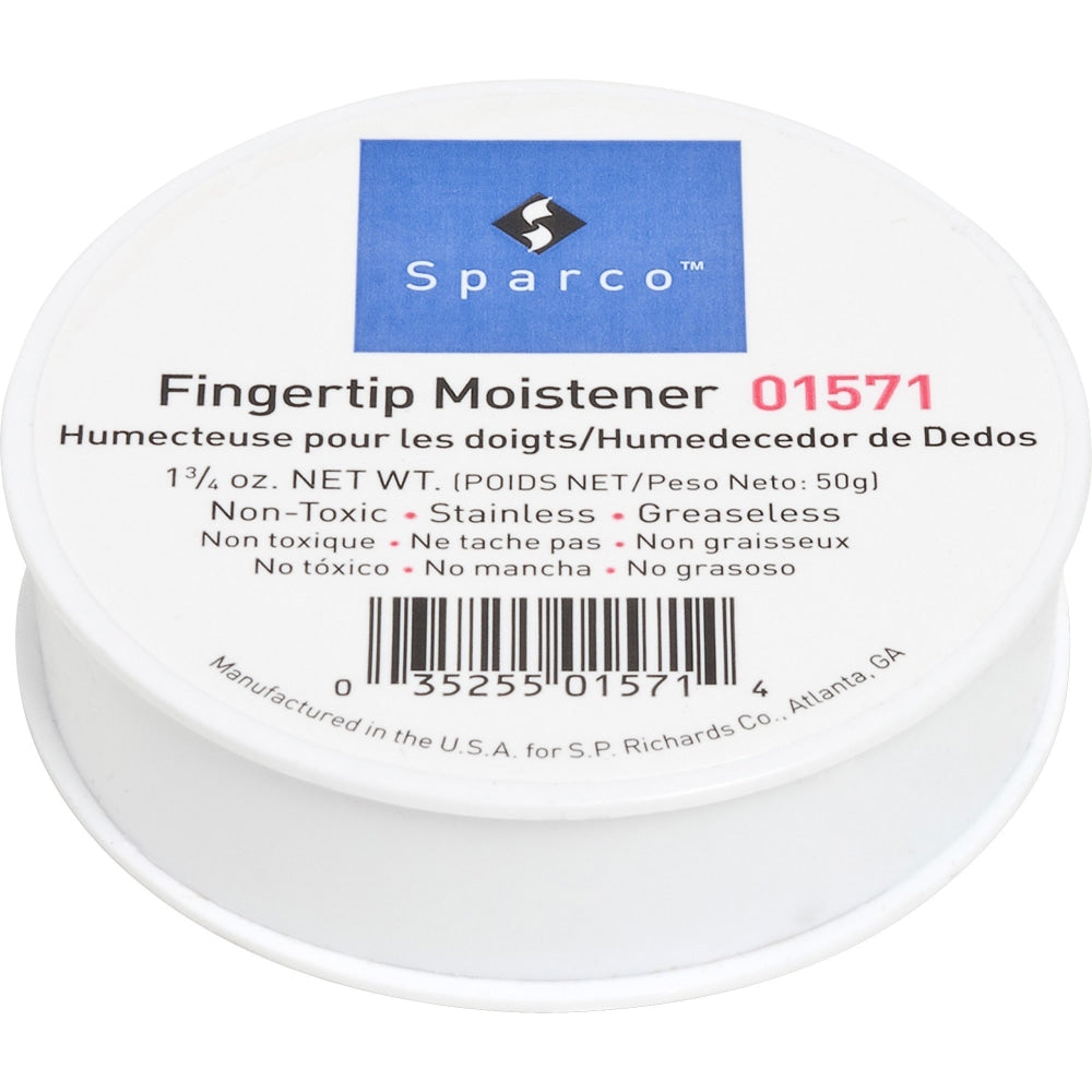 Sparco 1 3/4 Ounce Fingertip Moistener - Non-slip, Greaseless, Stainingless, Odorless - 1.75 oz - White