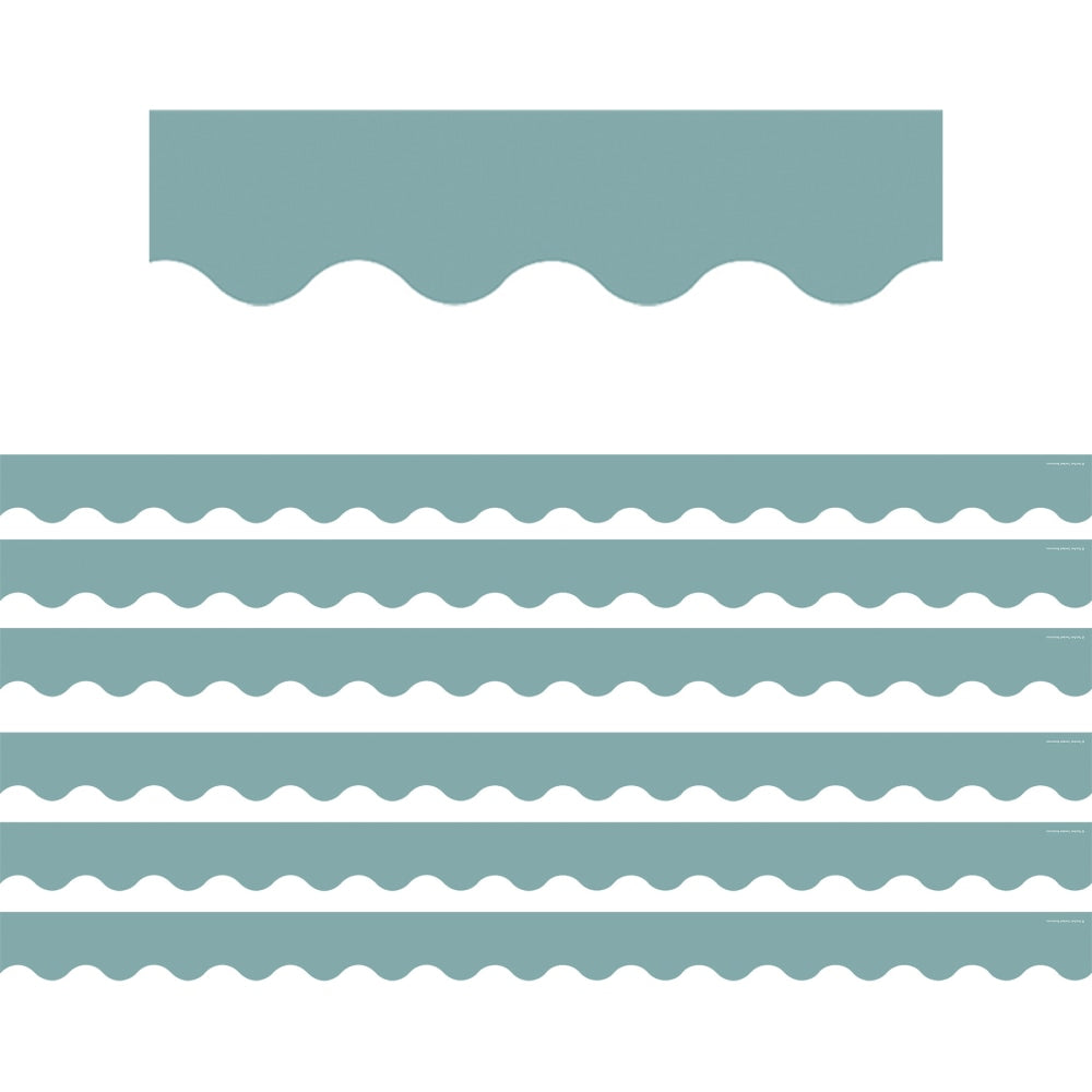 Teacher Created Resources Scalloped Border Trim, Calming Blue, 35ft Per Pack, Set Of 6 Packs