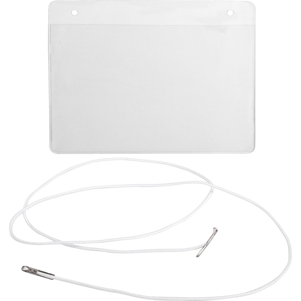 Sparco Neck Hanging Style Name Badges, 4in x 3in, White, Box Of 50