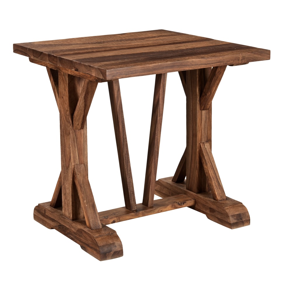 Coast to Coast Carson Accent/End Table, 26inH x 26inW x 26inD, Brownstone Chatter