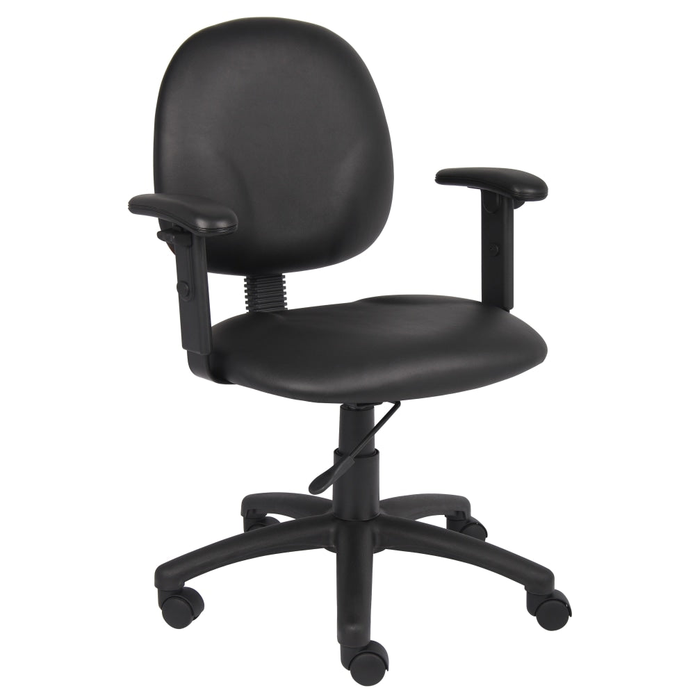 Boss Office Products Task Chair With Antimicrobial Protection, Adjustable Arms, Black