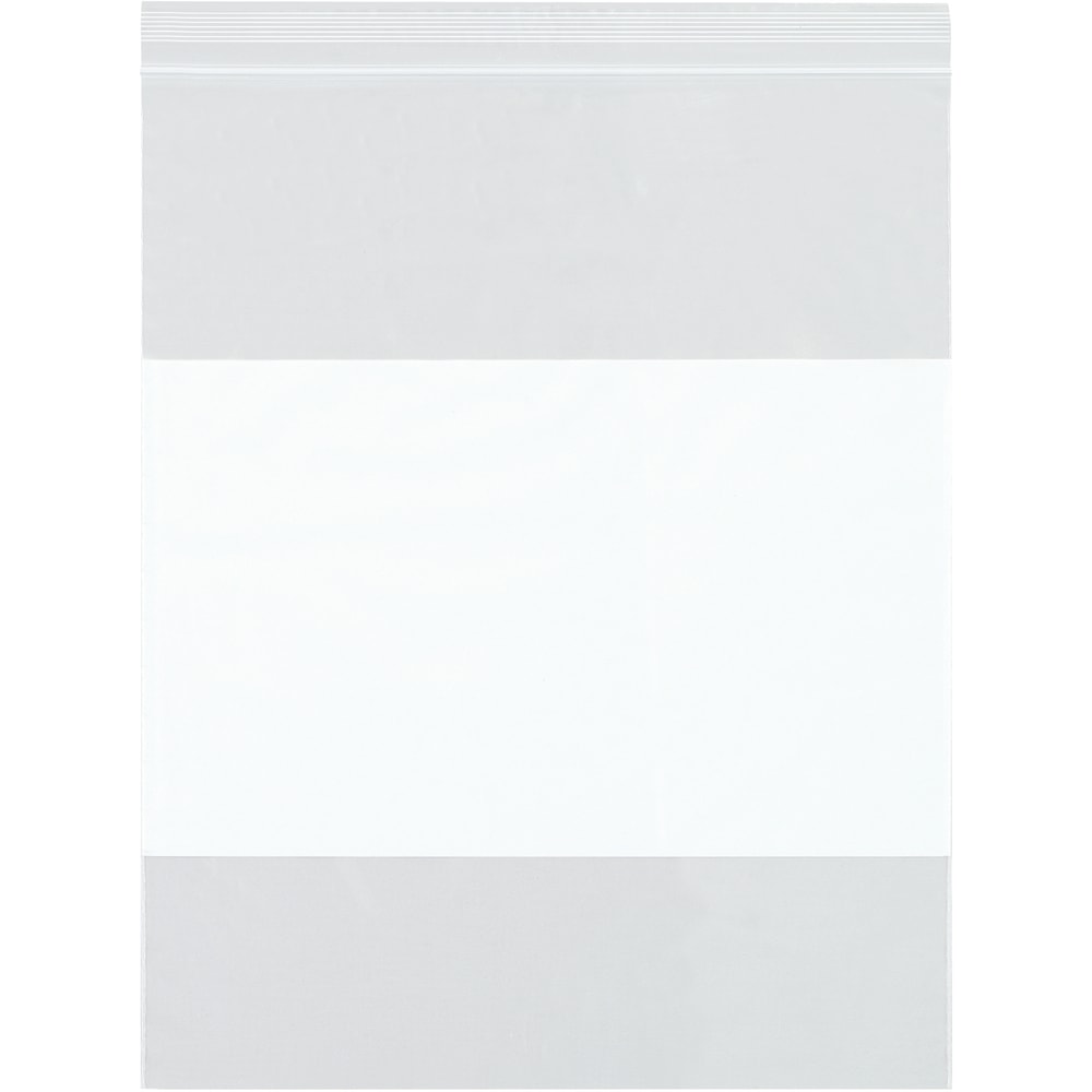 Partners Brand 2 Mil White Block Reclosable Poly Bags, 3in x 4in, Clear, Case Of 1000