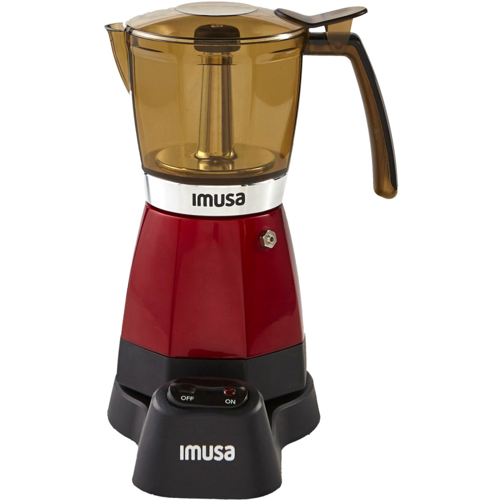 IMUSA Electric 3- And 6-Cup Moka Maker, Red