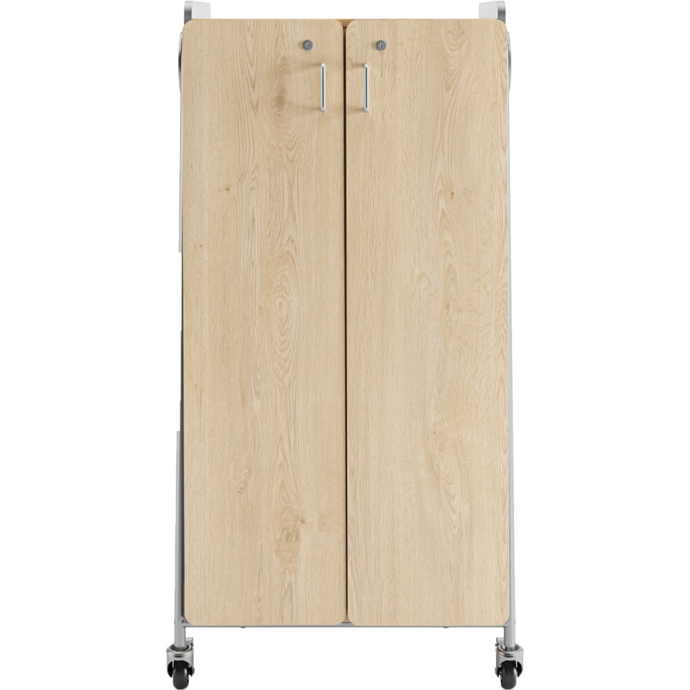 Safco Whiffle Double-Column 4-Shelf Rolling Storage Cart, 60inH x 30inW x 19-3/4inD, Gray