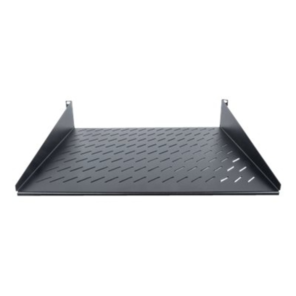 Intellinet 19in Cantilever Shelf, 2U, 2-Point Front Mount, 400mm Depth, Vented, Max 25kg, Black, Three Year Warranty - Rack shelf - black, RAL 9005 - 2U - 19in