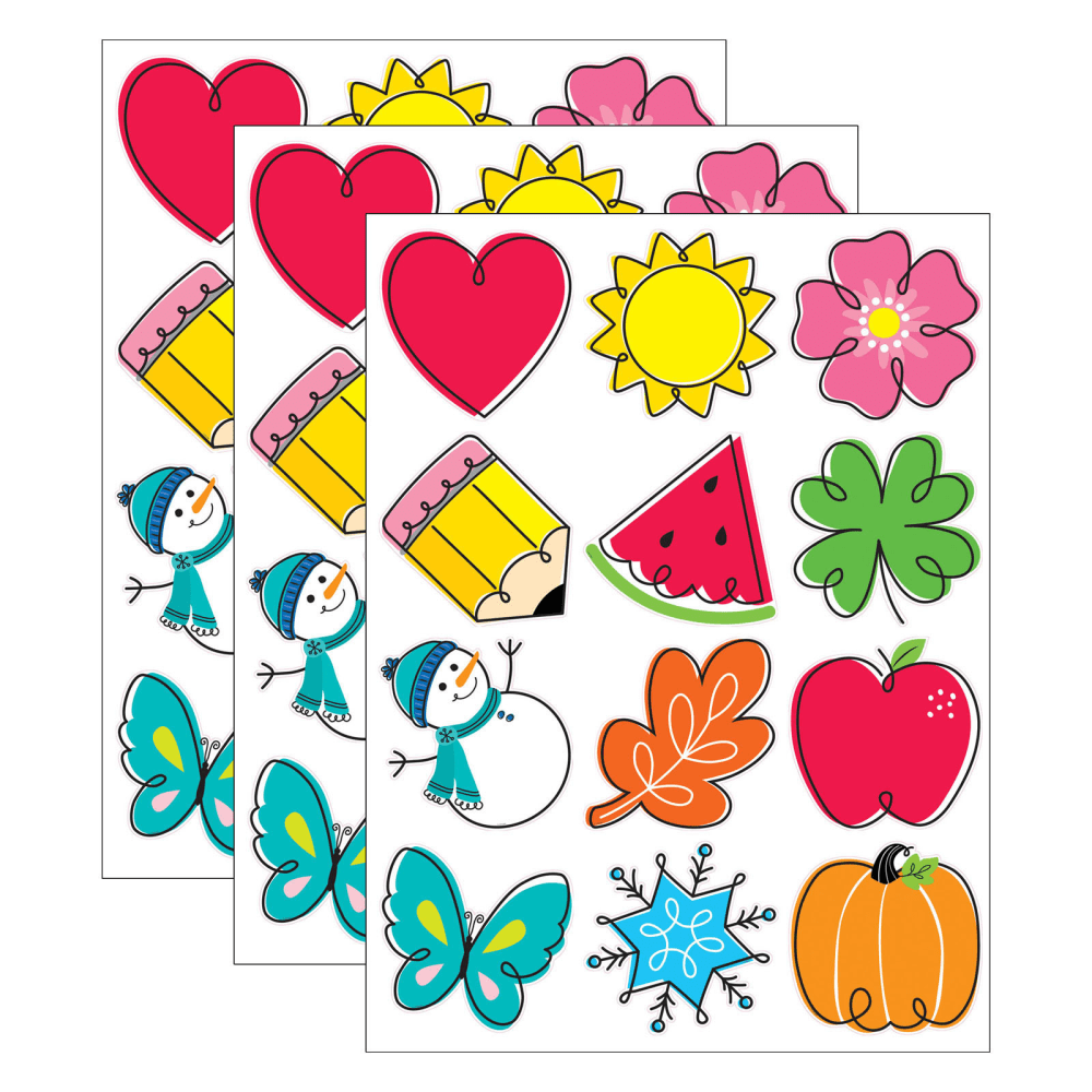 Creative Teaching Press Designer Cut-Outs, 10in, Seasonal Accents, 12 Per Pack, Set Of 3 Packs