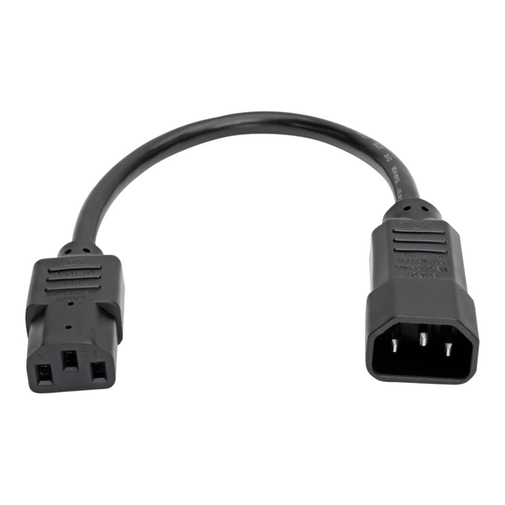 Eaton Tripp Lite Series PDU Power Cord, C13 to C14 - 10A, 250V, 18 AWG, 1 ft. (0.31 m), Black - Power extension cable - IEC 60320 C14 to power IEC 60320 C13 - AC 100-250 V - 10 A - 1 ft - black