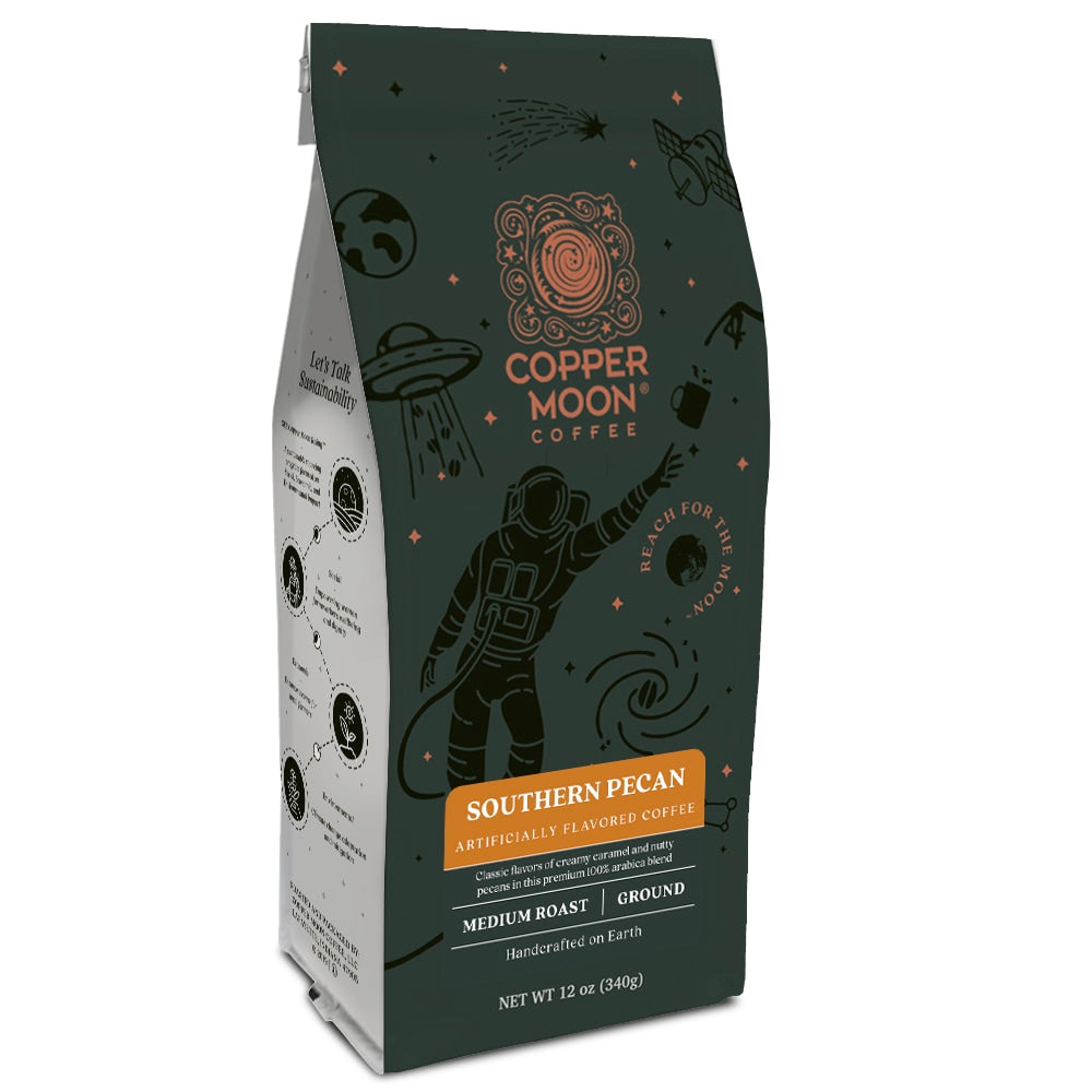 Copper Moon Coffee Ground Coffee, Southern Pecan, 12 Oz Per Bag