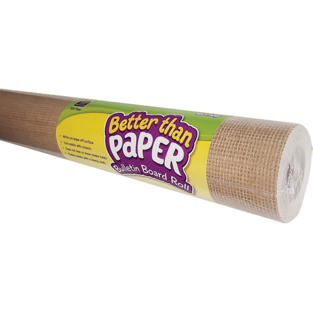 Teacher Created Resources Better Than Paper Bulletin Board Paper Rolls, 4ft x 12ft, Burlap, Pack Of 4 Rolls