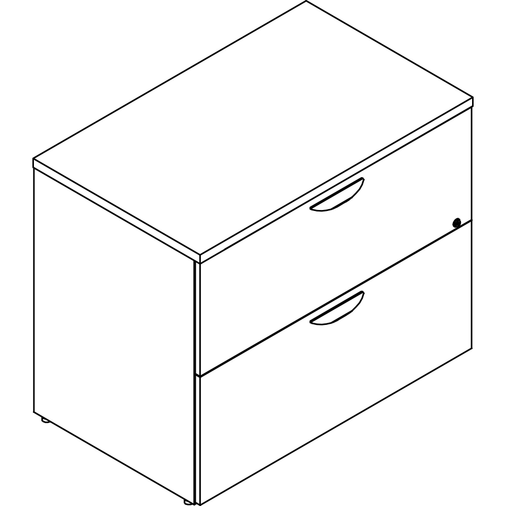 Lorell Prominence 2.0 36inW x 22inD Lateral 2-Drawer File Cabinet, 95% Recycled, Gray Elm