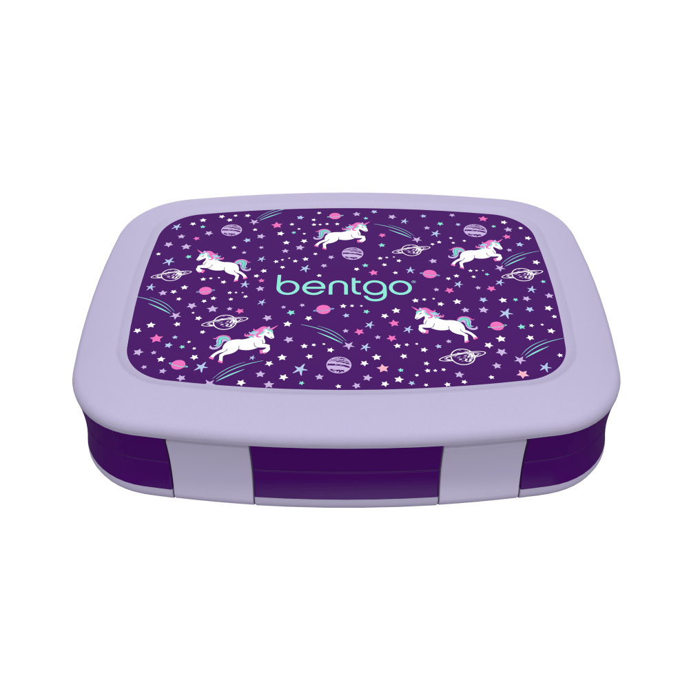 Bentgo Kids Prints 5-Compartment Lunch Box, 2inH x 6-1/2inW x 8-1/2inD, Unicorn