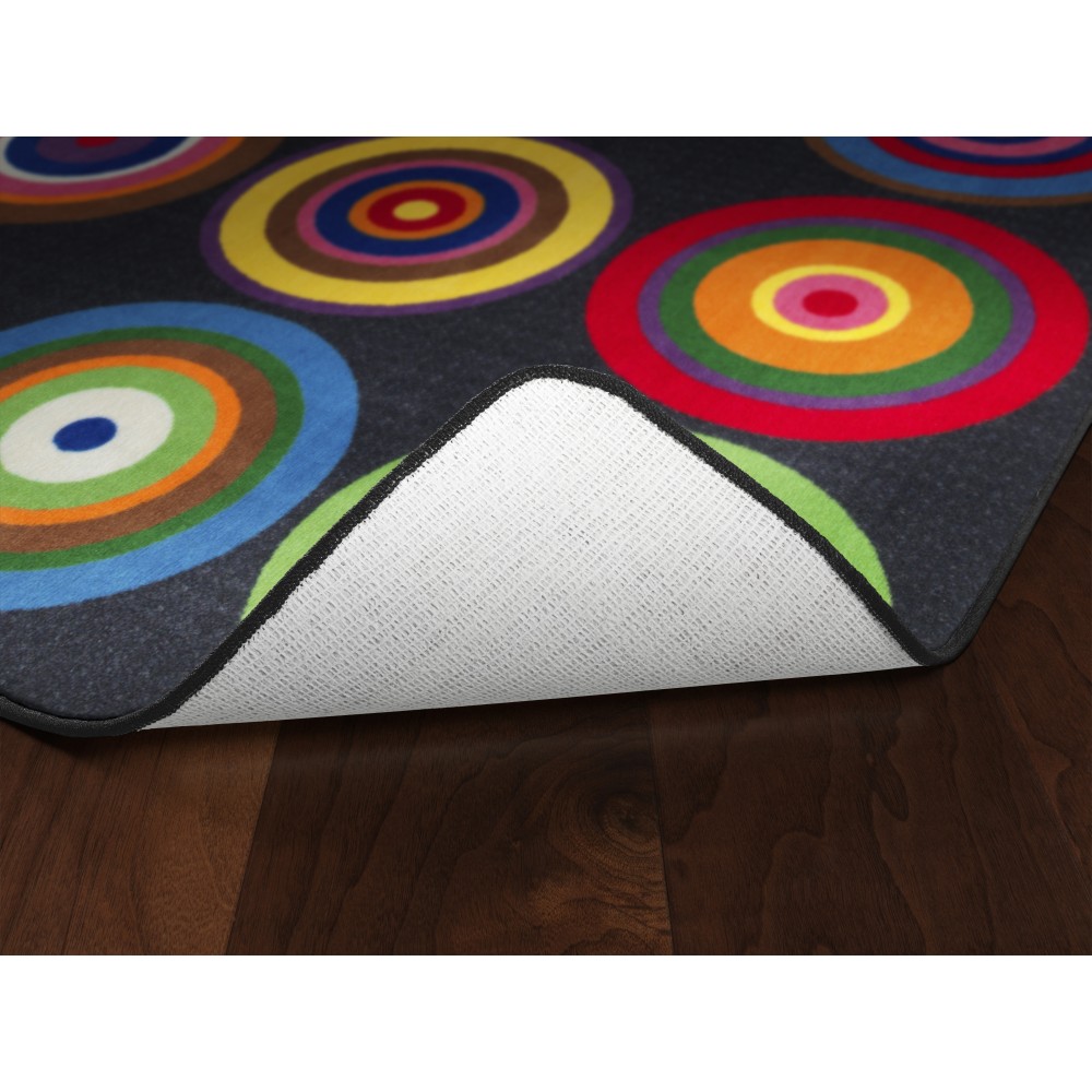 Flagship Carpets Color Rings Rug, Rectangle, 7ft 6in x 12ft, Black