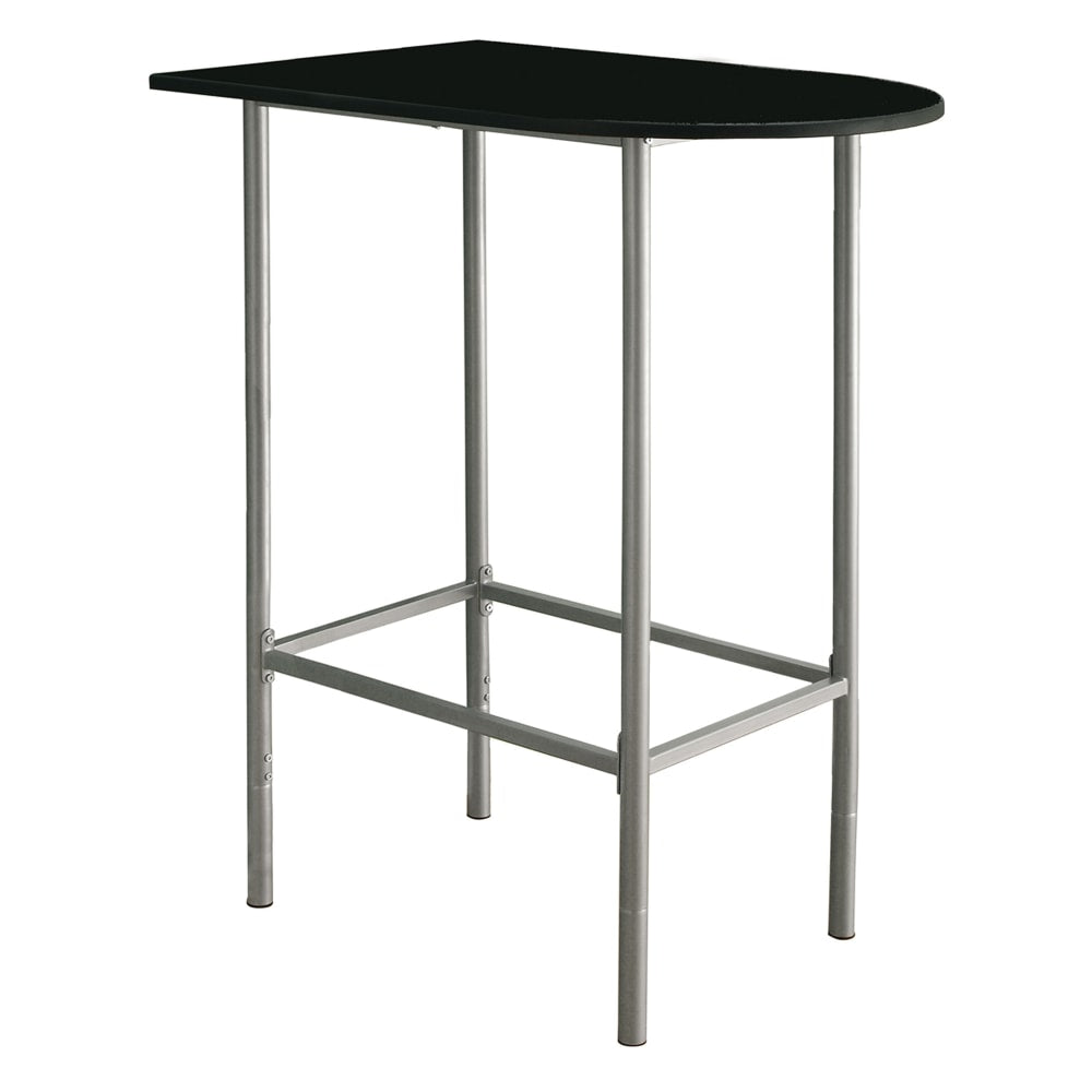 Monarch Specialties Ian Home Bar, 41inH x 35-1/2inW x 23-3/4inD, Black/Silver