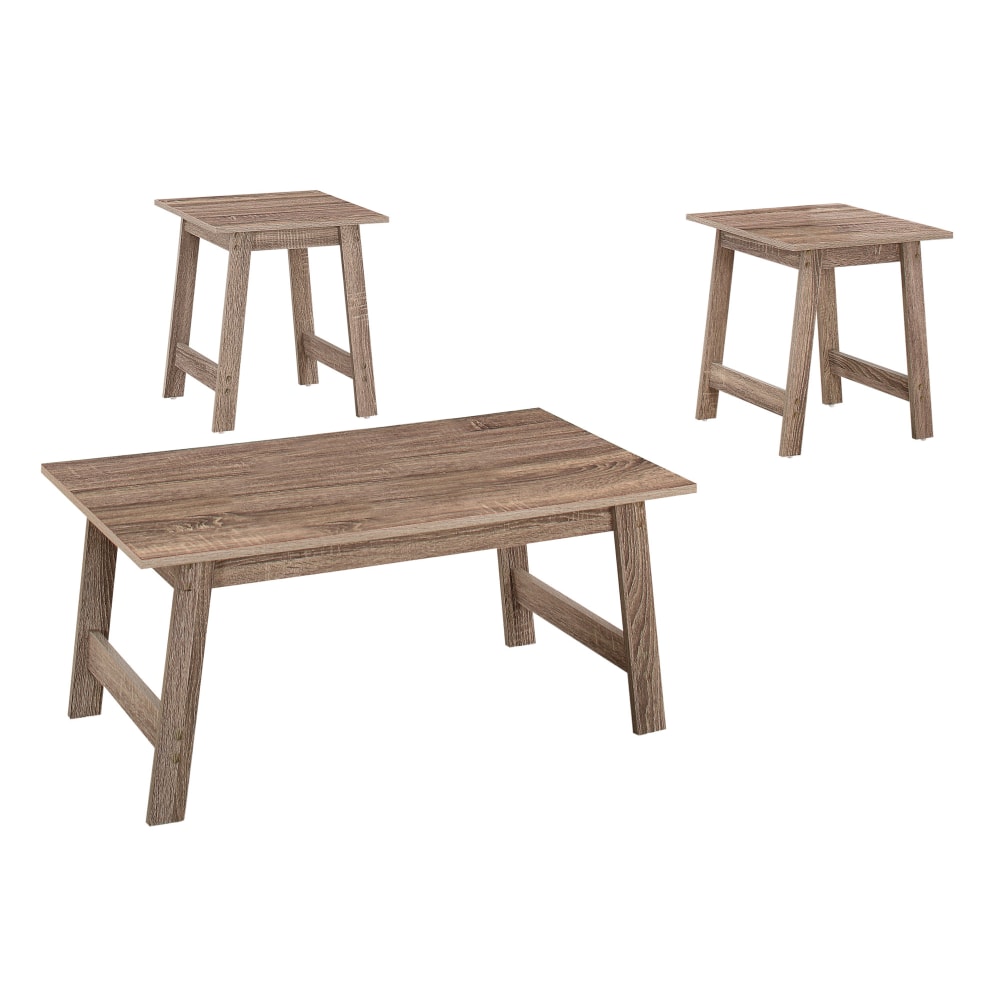 Monarch Specialties Milos 3-Piece Table Set, Dark Taupe