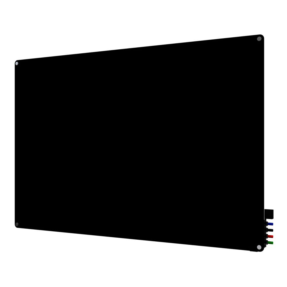Ghent Harmony Magnetic Glass Unframed Dry-Erase Whiteboard, 24in x 36in, Black