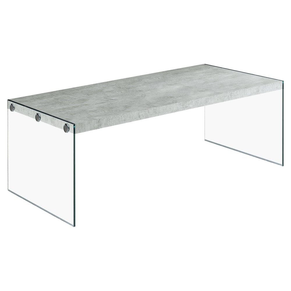 Monarch Specialties Rachel Coffee Table, 16-1/4inH x 44inW x 22inD, Light Gray