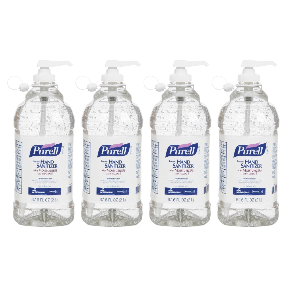 Gojo Instant Hand Sanitizer, 2 Liter Bottle, Case Of 4 (AbilityOne 6508-01-579-3825)