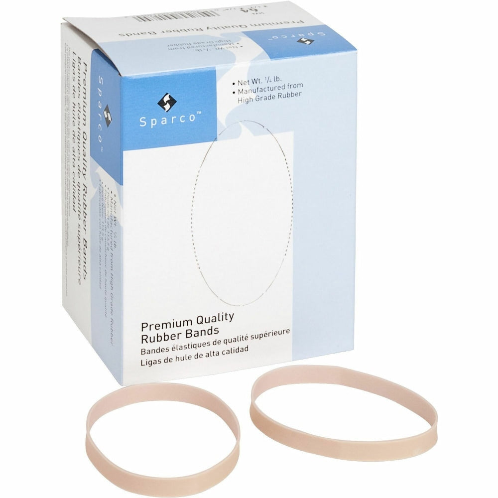 Sparco Premium Quality Rubber Bands - Size: #64 - 3.50in Length x 0.25in Width - 30 mil Thickness - Sustainable - 106 / Box - Natural