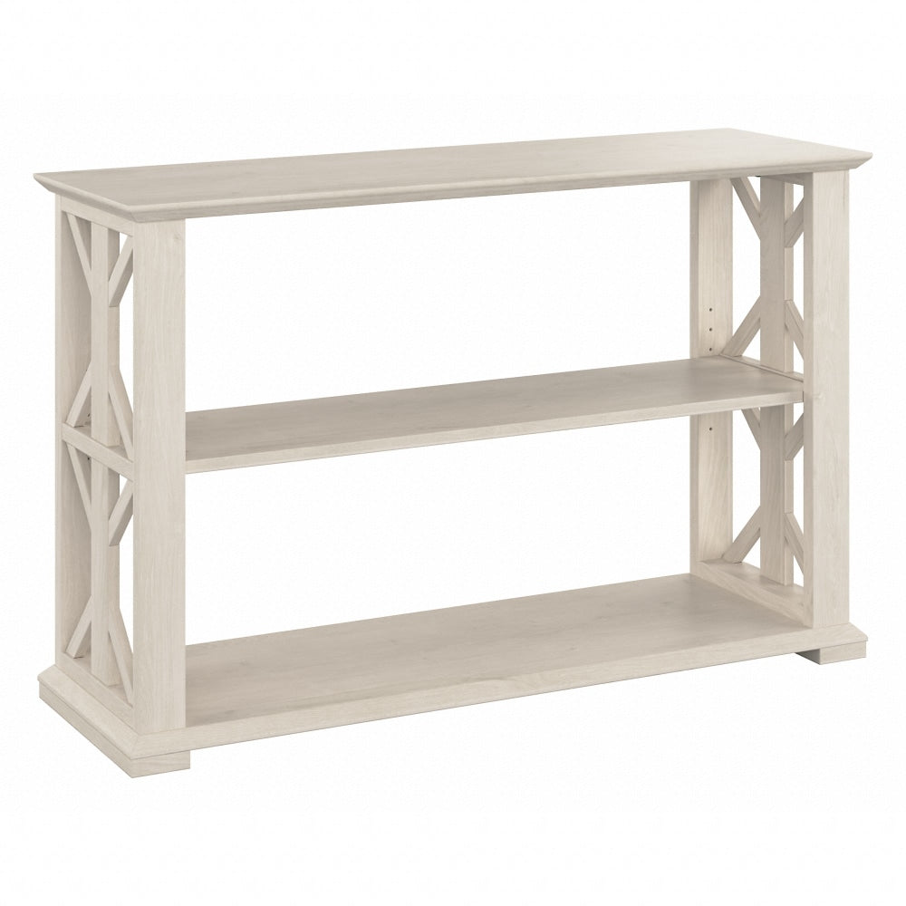 Bush Furniture Homestead Console Table With Shelves, Linen White Oak, Standard Delivery
