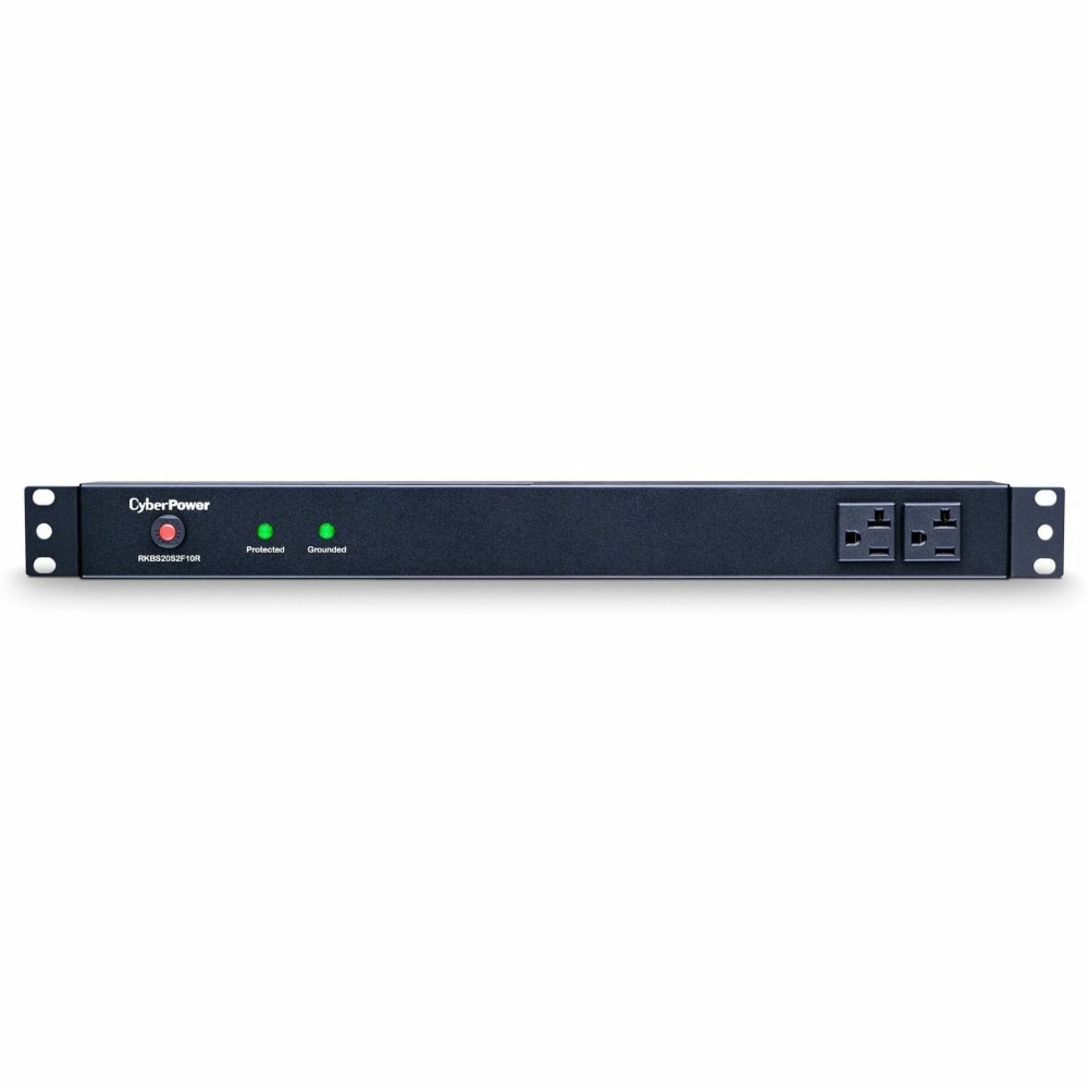 CyberPower RKBS20S2F10R Rackbar 12 - Outlet Surge with 1800 J - Clamping Voltage 400V, 15 ft, NEMA 5-20P, Straight, EMI/RFI Filtration, Black, Lifetime Warranty