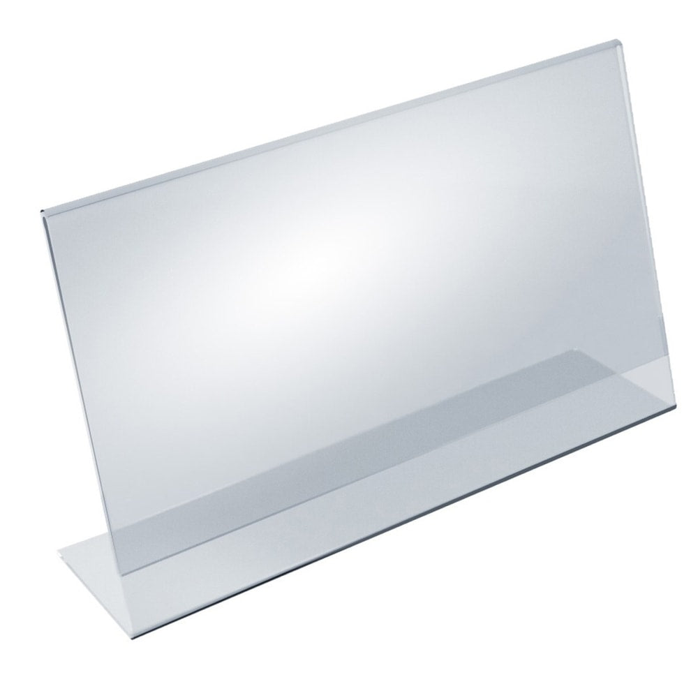 Azar Displays Acrylic L-Shaped Sign Holders, 11in x 17in, Clear, Pack Of 10