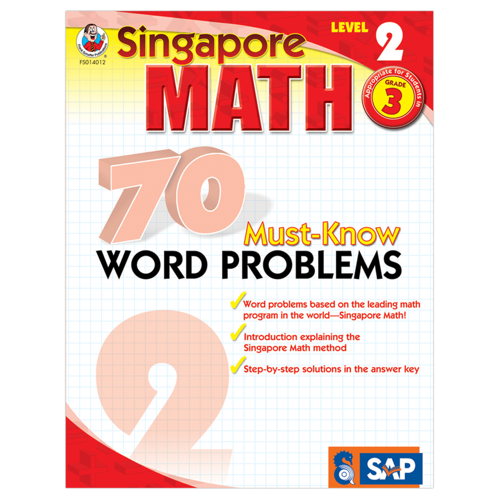 Carson-Dellosa Singapore Math 70 Must-Know Word Problems, Level 2, Grade 3