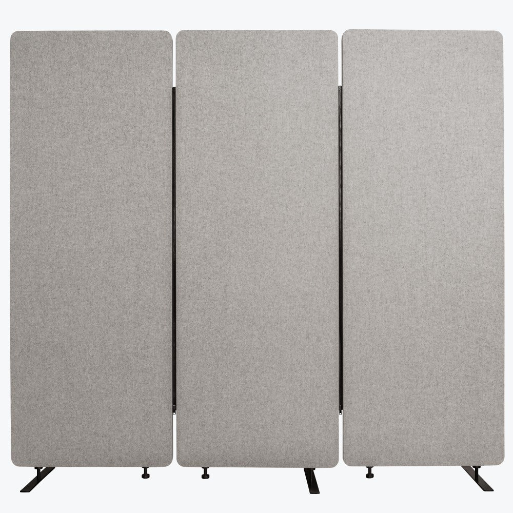 Luxor RECLAIM Acoustic Privacy Panel Room Dividers, 66inH x 24inW, Misty Gray, Pack Of 3 Room Dividers