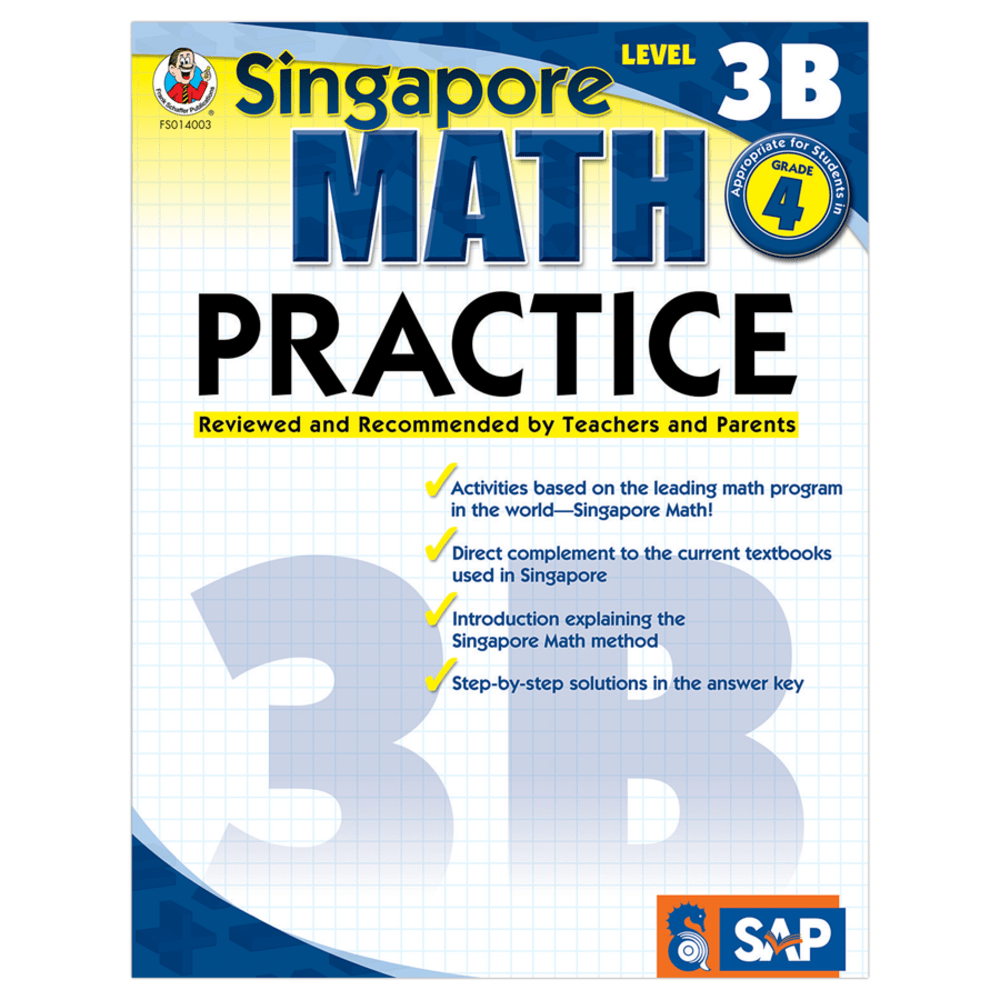 Carson-Dellosa Singapore Math Practice, Level 3B, Grade 4