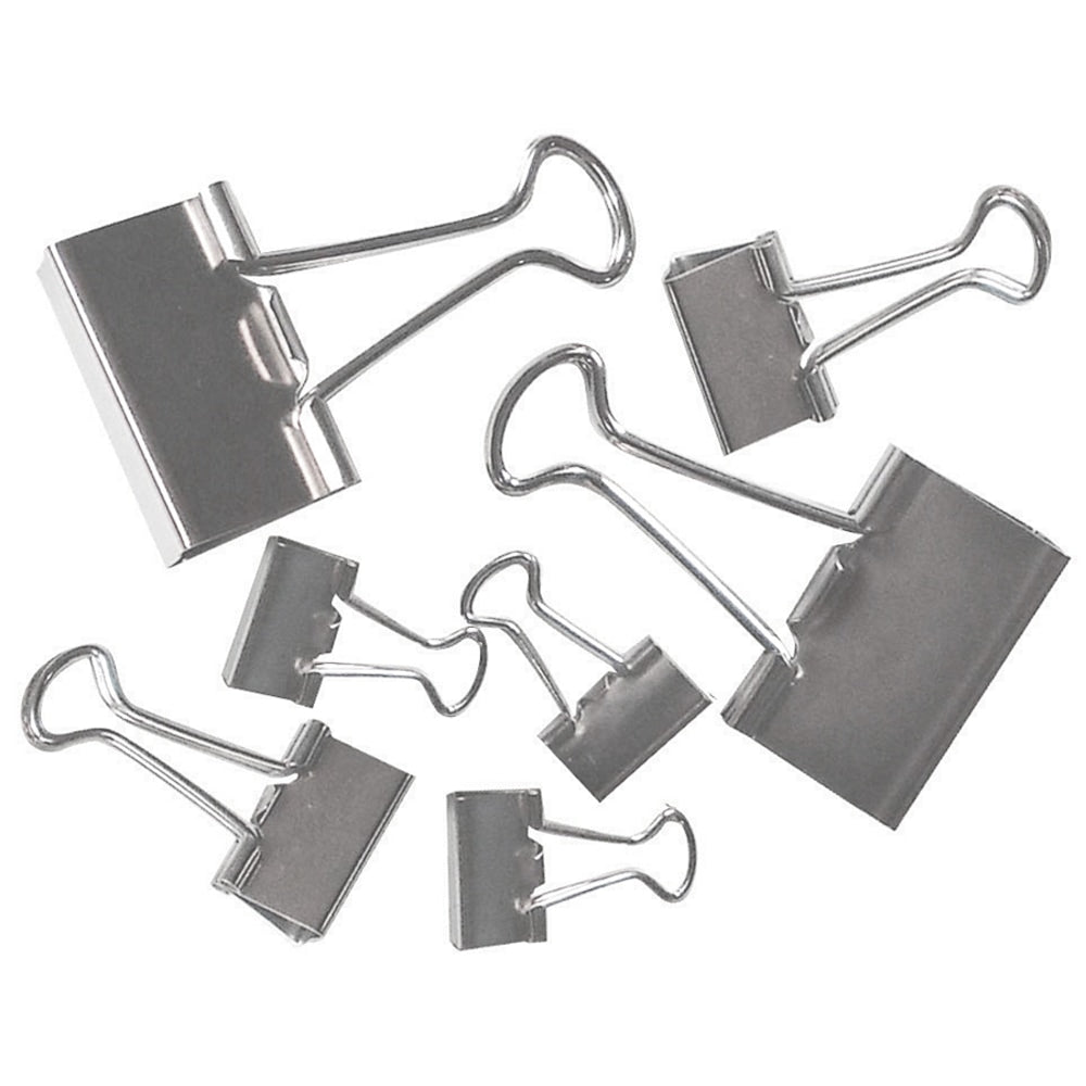 Office Depot Brand Binder Clips, Assorted Sizes, Silver, Pack Of 30